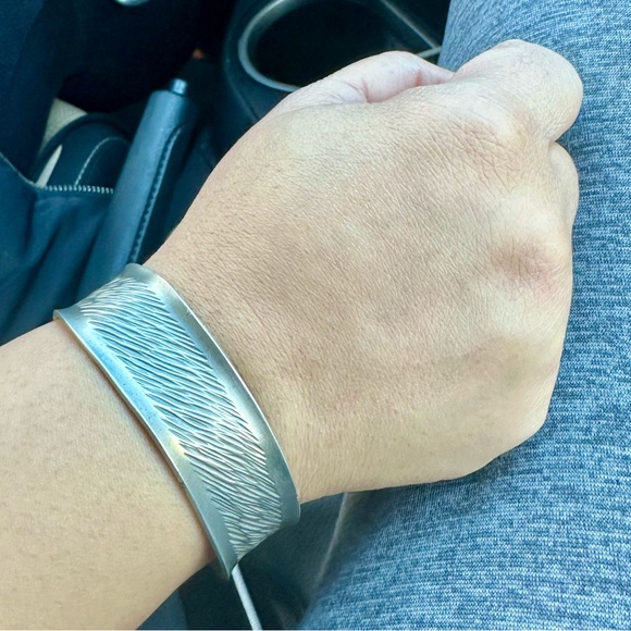 Vintage Designer Jorgen Jensen Pewter Denmark Cuff Bangle Bracelet - Picture 12 of 13